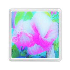 Abstract Pink Hibiscus Bloom With Flower Power Memory Card Reader (square) by myrubiogarden