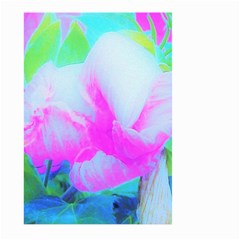 Abstract Pink Hibiscus Bloom With Flower Power Large Garden Flag (two Sides) by myrubiogarden