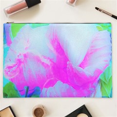 Abstract Pink Hibiscus Bloom With Flower Power Cosmetic Bag (xxl) by myrubiogarden