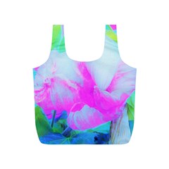 Abstract Pink Hibiscus Bloom With Flower Power Full Print Recycle Bag (s) by myrubiogarden