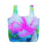 Abstract Pink Hibiscus Bloom With Flower Power Full Print Recycle Bag (M) Front