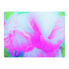 Abstract Pink Hibiscus Bloom With Flower Power Double Sided Flano Blanket (mini)  by myrubiogarden