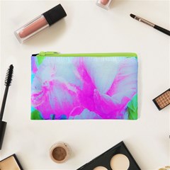 Abstract Pink Hibiscus Bloom With Flower Power Cosmetic Bag (xs) by myrubiogarden