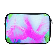 Abstract Pink Hibiscus Bloom With Flower Power Apple Macbook Pro 17  Zipper Case by myrubiogarden