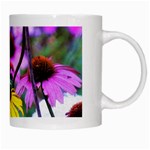 Yellow Flowers In The Purple Coneflower Garden White Mugs Right