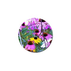 Yellow Flowers In The Purple Coneflower Garden Golf Ball Marker (4 Pack) by myrubiogarden