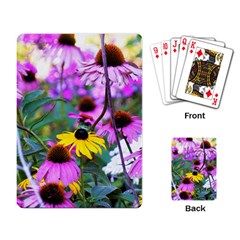 Yellow Flowers In The Purple Coneflower Garden Playing Cards Single Design