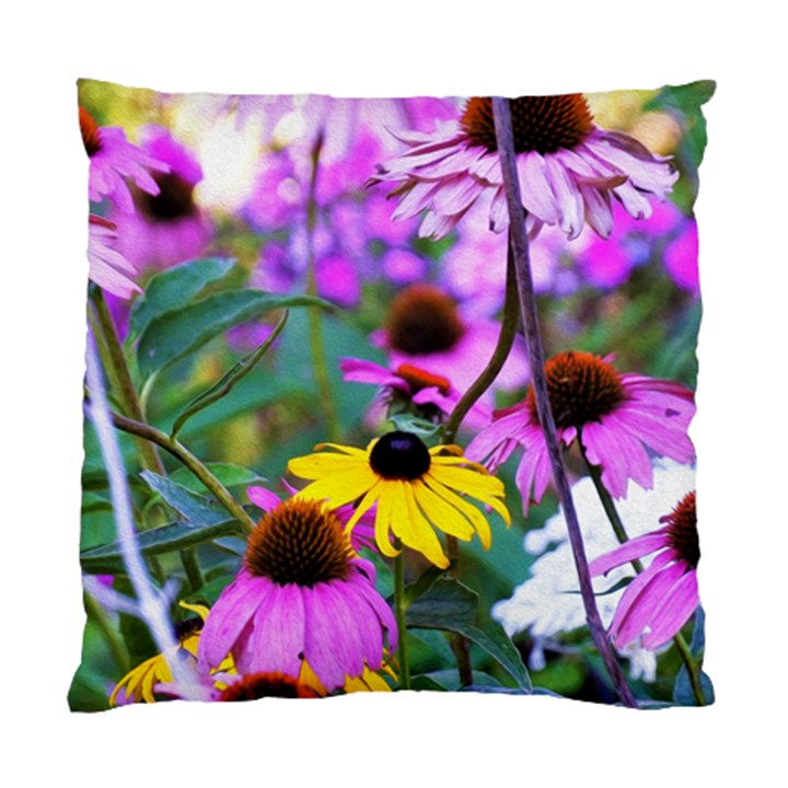 Yellow Flowers In The Purple Coneflower Garden Standard Cushion Case (One Side)