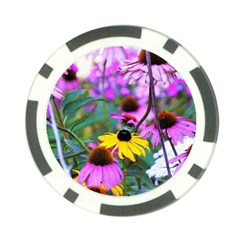 Yellow Flowers In The Purple Coneflower Garden Poker Chip Card Guard (10 Pack) by myrubiogarden