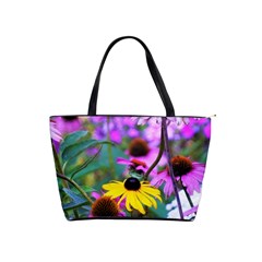 Yellow Flowers In The Purple Coneflower Garden Classic Shoulder Handbag by myrubiogarden