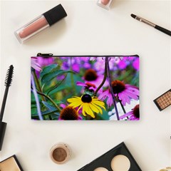 Yellow Flowers In The Purple Coneflower Garden Cosmetic Bag (small)