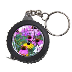 Yellow Flowers In The Purple Coneflower Garden Measuring Tape by myrubiogarden