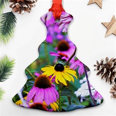 Yellow Flowers In The Purple Coneflower Garden Christmas Tree Ornament (two Sides)