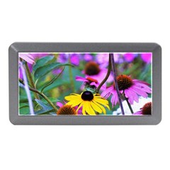 Yellow Flowers In The Purple Coneflower Garden Memory Card Reader (mini) by myrubiogarden