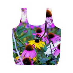 Yellow Flowers In The Purple Coneflower Garden Full Print Recycle Bag (m) by myrubiogarden