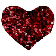 The Ruby Garland Shimmer Large 19  Premium Flano Heart Shape Cushions by WensdaiAmbrose