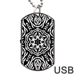 Pattern Star Design Texture Dog Tag Usb Flash (one Side) by Pakrebo