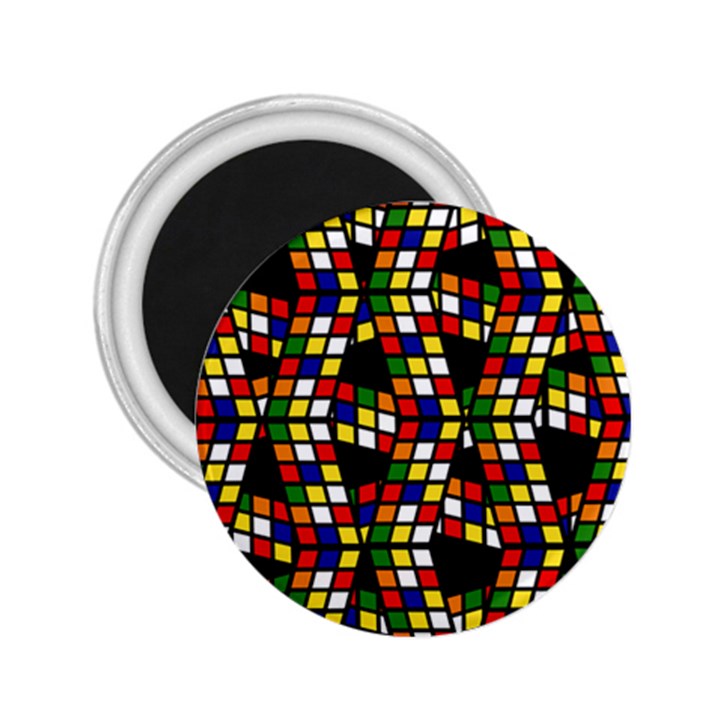 Graphic Pattern Rubiks Cube Cube 2.25  Magnets