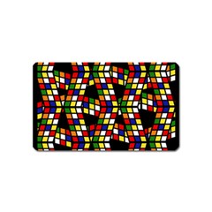 Graphic Pattern Rubiks Cube Cube Magnet (name Card) by Pakrebo