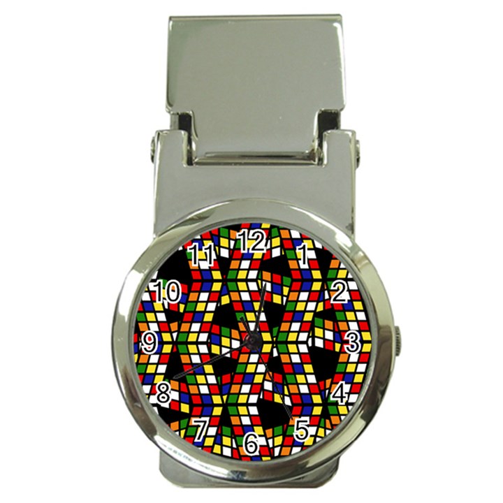 Graphic Pattern Rubiks Cube Cube Money Clip Watches