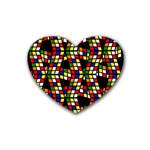 Graphic Pattern Rubiks Cube Cube Heart Coaster (4 pack)  Front