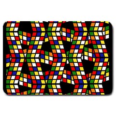 Graphic Pattern Rubiks Cube Cube Large Doormat  by Pakrebo