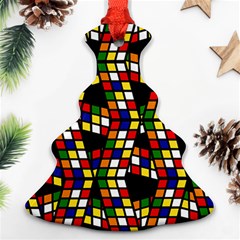 Graphic Pattern Rubiks Cube Cube Christmas Tree Ornament (two Sides) by Pakrebo