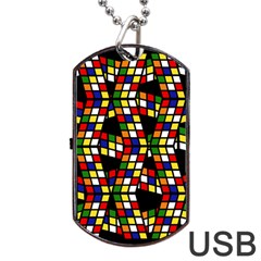 Graphic Pattern Rubiks Cube Cube Dog Tag Usb Flash (two Sides) by Pakrebo