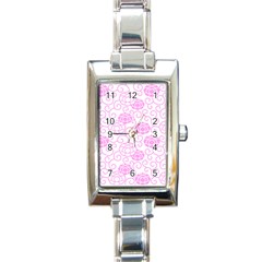 Peony Asia Spring Flowers Natural Rectangle Italian Charm Watch by Pakrebo