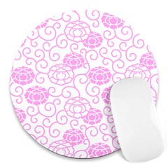 Peony Asia Spring Flowers Natural Round Mousepads by Pakrebo