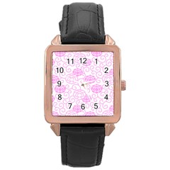 Peony Asia Spring Flowers Natural Rose Gold Leather Watch  by Pakrebo