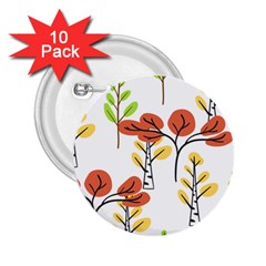 Tree Autumn Forest Landscape 2 25  Buttons (10 Pack)  by Pakrebo