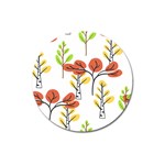 Tree Autumn Forest Landscape Magnet 3  (Round) Front