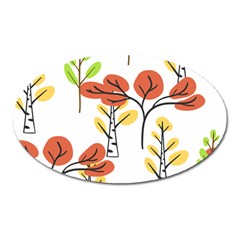 Tree Autumn Forest Landscape Oval Magnet by Pakrebo