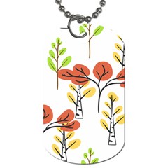 Tree Autumn Forest Landscape Dog Tag (one Side) by Pakrebo