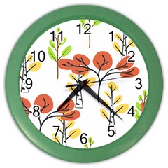 Tree Autumn Forest Landscape Color Wall Clock by Pakrebo