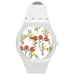 Tree Autumn Forest Landscape Round Plastic Sport Watch (m)