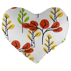 Tree Autumn Forest Landscape Large 19  Premium Heart Shape Cushions by Pakrebo