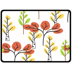 Tree Autumn Forest Landscape Double Sided Fleece Blanket (large)  by Pakrebo