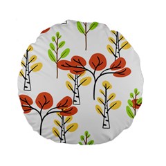 Tree Autumn Forest Landscape Standard 15  Premium Flano Round Cushions by Pakrebo