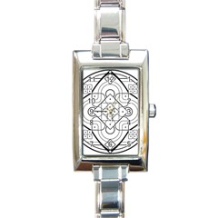 Mandala Drawing Dyes Page Rectangle Italian Charm Watch by Pakrebo