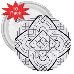 Mandala Drawing Dyes Page 3  Buttons (10 Pack)  by Pakrebo