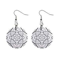 Mandala Drawing Dyes Page Mini Button Earrings by Pakrebo