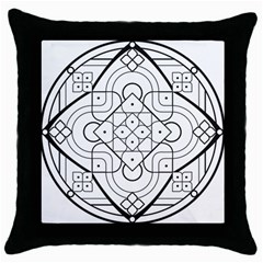 Mandala Drawing Dyes Page Throw Pillow Case (black) by Pakrebo