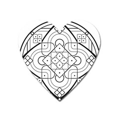 Mandala Drawing Dyes Page Heart Magnet by Pakrebo