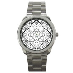 Mandala Drawing Dyes Page Sport Metal Watch by Pakrebo