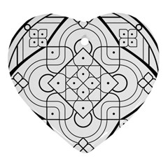 Mandala Drawing Dyes Page Heart Ornament (two Sides) by Pakrebo