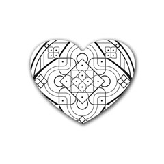 Mandala Drawing Dyes Page Heart Coaster (4 Pack)  by Pakrebo