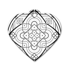 Mandala Drawing Dyes Page Dog Tag Heart (two Sides) by Pakrebo