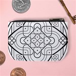 Mandala Drawing Dyes Page Mini Coin Purse Back